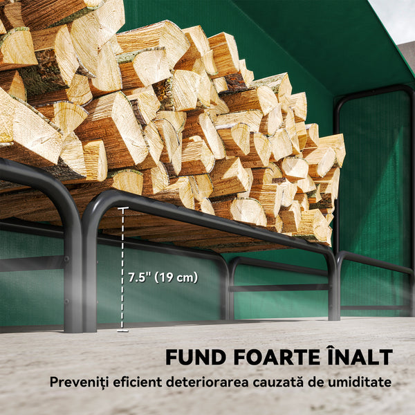 Support à bois de chauffage de 10 pi avec housse et capacité de 660 lb