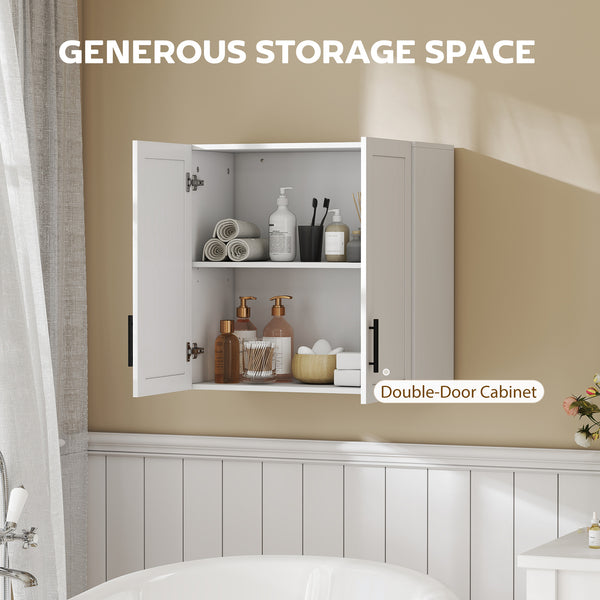 Armoires murales de salle de bain blanches, lot de 2