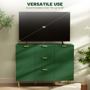 Meuble de rangement de cuisine moderne avec 3 tiroirs et étagères réglables, vert
