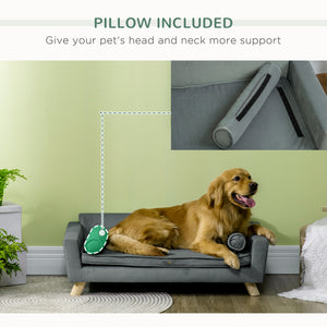Canapé-lit pour chien avec coussins amovible et lavable, tissu imperméable, pour chiens de taille moyenne et grande, gris