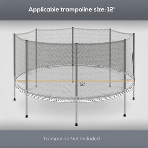 Filet de sécurité de rechange pour trampoline 12 pieds, gris