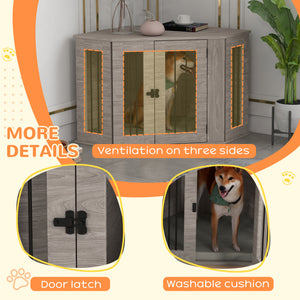 Meuble cage de 41 pouces avec coussin, couleur noyer brun