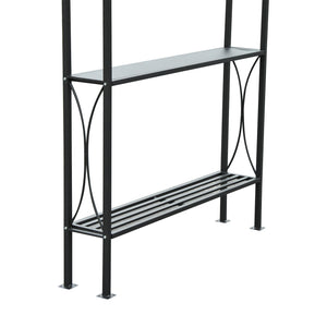 Gazebo pour barbecue à 2 niveaux avec étagère, marron