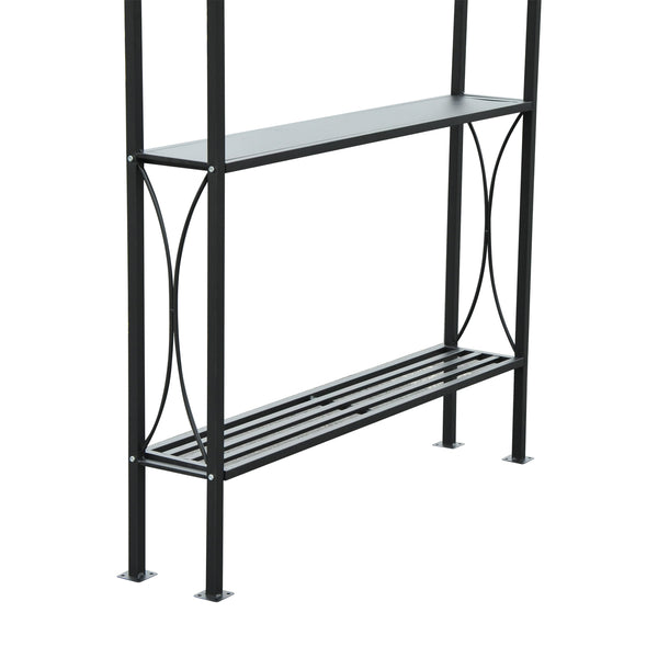 Gazebo pour barbecue à 2 niveaux avec étagère, marron