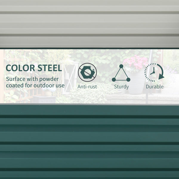 Jardinière surélevée en acier galvanisé, verte