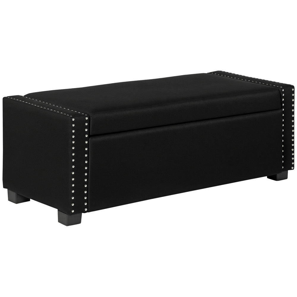Banc de rangement rabattable rembourré en tissu, gris foncé