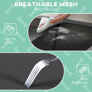 Elevated dog bed with breathable mesh canopy, light gray