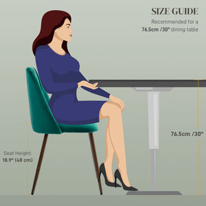 Ensemble de 4 chaises de salle à manger rembourrées en velours, verte