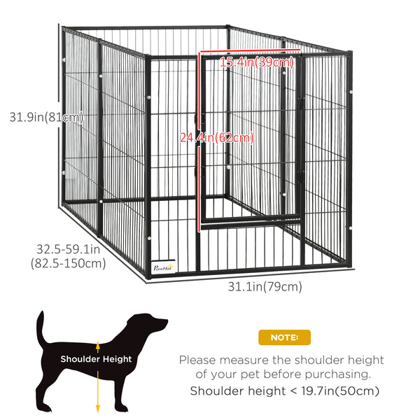 6 Panel 32.5" - 59" x 32" Dog Playpen, Heavy Duty Pet Playpen for Indoor Outdoor, Small and Medium Dogs