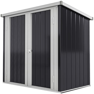 Abri de jardin en métal avec double porte, noir