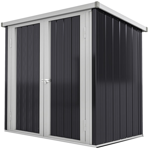 Abri de jardin en métal avec double porte, noir