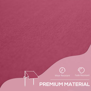 6.6'x5' Manual Retractable Patio Awning Sun Shelter Window Door Deck Canopy, Water Resistant UV Protector, Wine Red