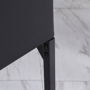 Lot de 6 chaises de salle à manger modernes, dossier haut capitonné, assise rembourrée, pieds en acier, noir