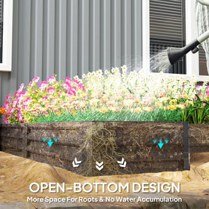 Jardinière surélevée en acier, lot de 5 grandes jardinières 2,4 x 2,4 x 30 cm, gris foncé