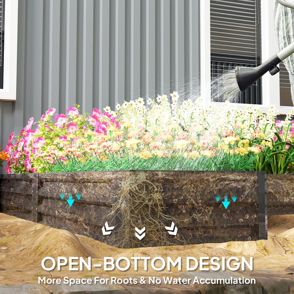 Jardinière surélevée en acier, lot de 5 grandes jardinières 2,4 x 2,4 x 30 cm, gris foncé