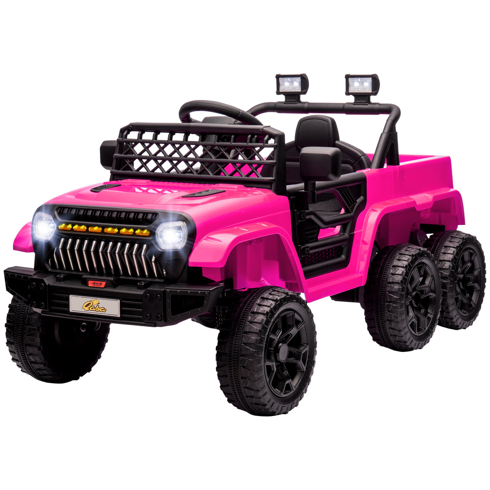 Voiture 12 V 4 roues motrices avec télécommande, rose