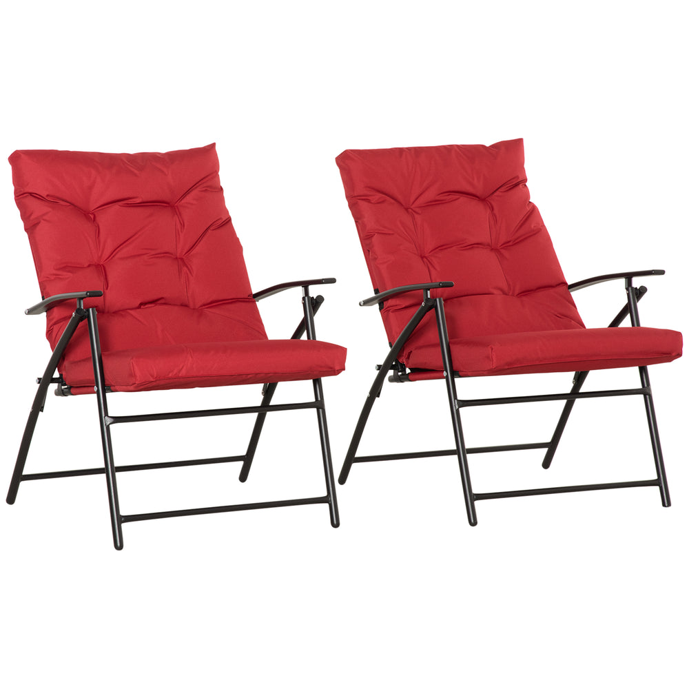 Ensemble de 2 chaises pliantes d'extérieur avec dossier réglable, rouge