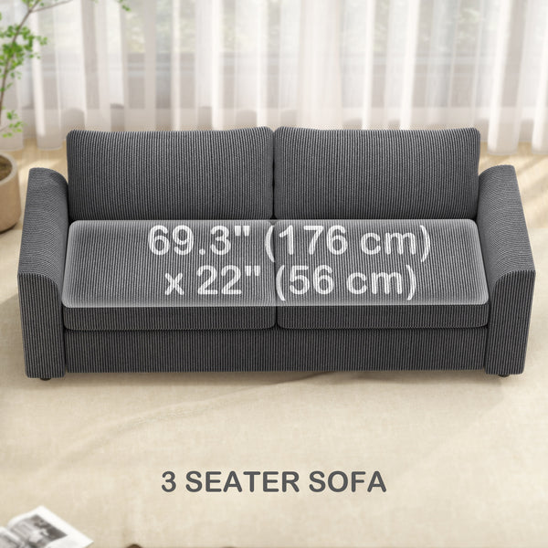 Canapé 3 places avec ressorts ensachés et 2 coussins décoratifs, gris foncé