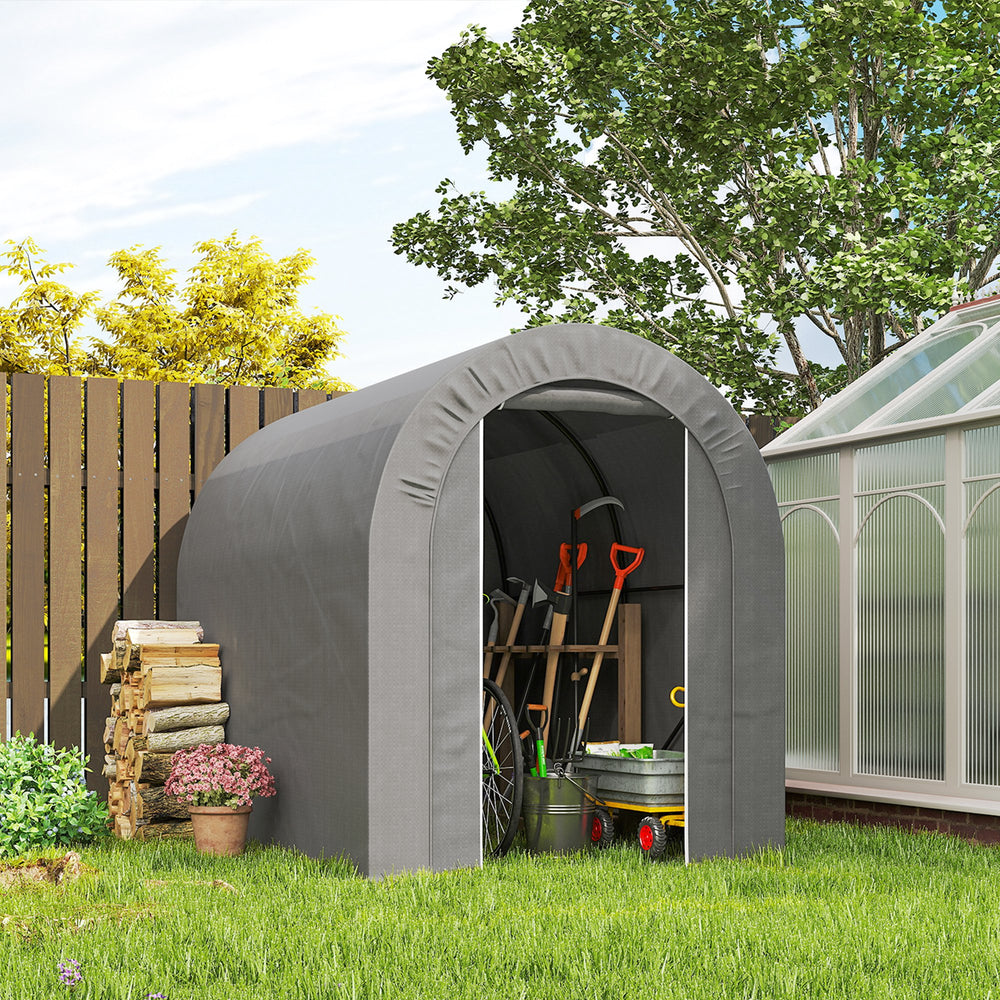 Abri de jardin robuste et portable, gris clair