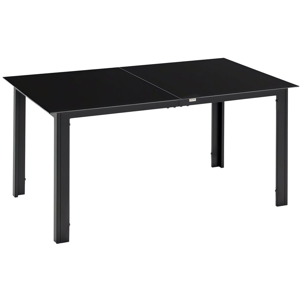 Table de jardin en aluminium rectangulaire, noire