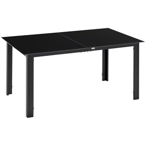 Table de jardin en aluminium rectangulaire, noire