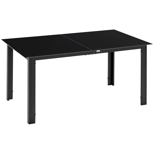 Table de jardin en aluminium rectangulaire, noire