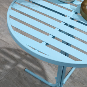 3-piece metal bistro set, sky blue