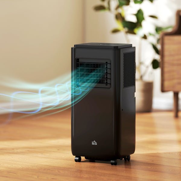 8,000 BTU Mobile Air Conditioner 345 Sq. Ft., Dehumidifier Fan Auto Sleep with 24H On/Off Timer, Window Kit, Black