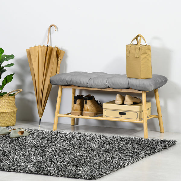 Lot de 2 coussins de rechange pour banc de terrasse, coussin de siège pour causeuse d'extérieur 2 places, gris