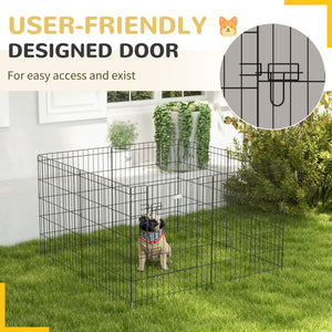Foldable metal playpen with 8 panels