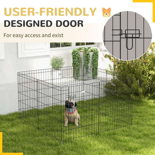 Foldable metal playpen with 8 panels
