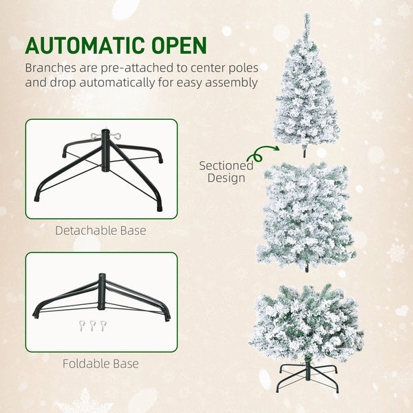 Sapin de Noël artificiel pré-éclairé de 6 pieds, fin avec lumières LED blanc chaud