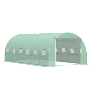 Serre tunnel de jardin avec fenêtres et porte,  verte