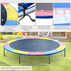 Soozier 14FT Trampoline Pad ⌀168" Replacement Jump Bounce Colorful