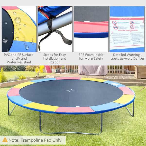 Soozier 14FT Trampoline Pad ⌀168" Replacement Jump Bounce Colorful