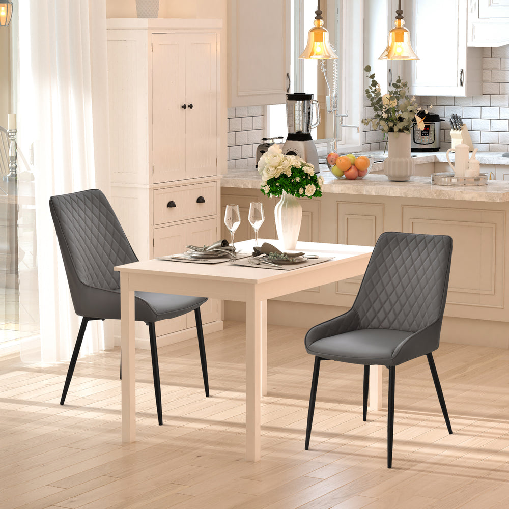 Set of 2 upholstered kitchen chairs, grey