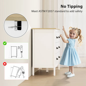 Commode avec glissières silencieuses à 6 tiroirs, blanche