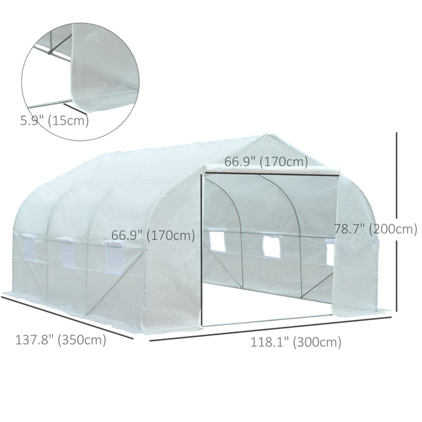 Portable garden tunnel greenhouse - White
