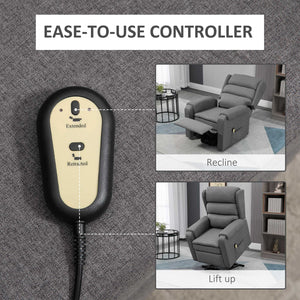 Fauteuil releveur pour personnes âgées avec repose-pieds, gris