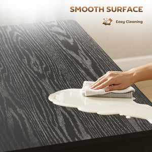 Extendable dining table for small spaces, seats up to 6, aged black