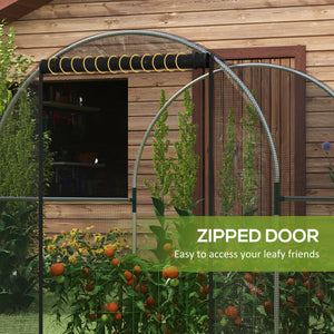 Grow cage with roll-up zippered door