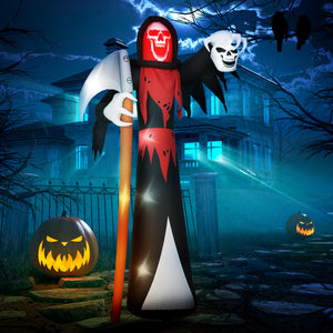 Faucheuse gonflable d'Halloween de 3,6 m gonflable avec lumières intégrées pour fête d'Halloween