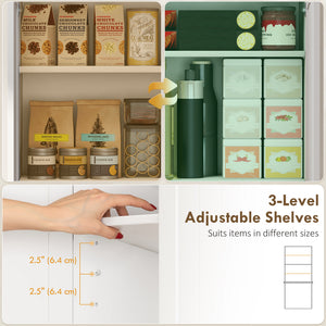 Armoire de rangement haute 67 po, avec étagères réglables et 2 tiroirs, Blanc