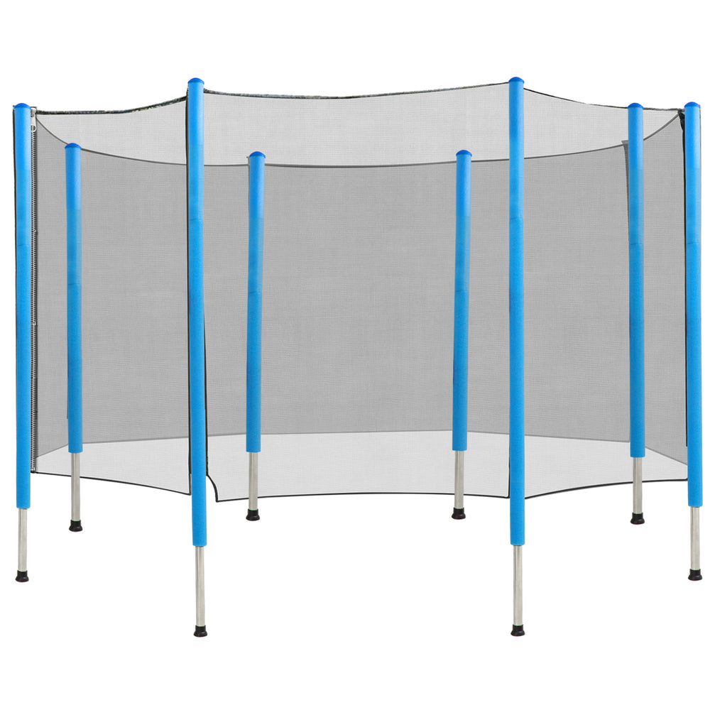 Soozier 14 FT Trampoline Net Enclosure Trampolining Bounce Safety Accessories w/ 8 Poles Net Enclosure Only, Black