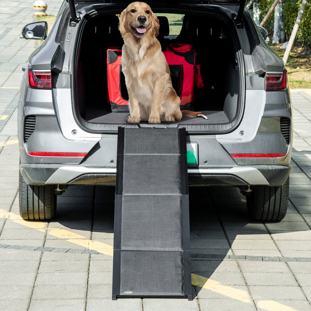 Lightweight portable folding pet ramp, black