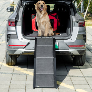 Lightweight portable folding pet ramp, black