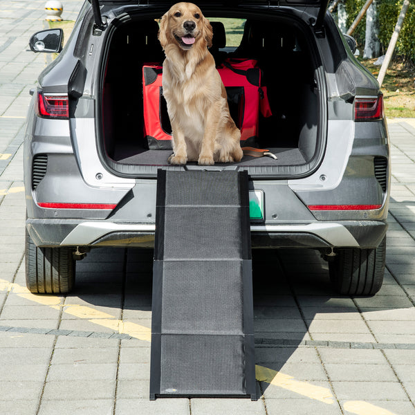 Lightweight portable folding pet ramp, black
