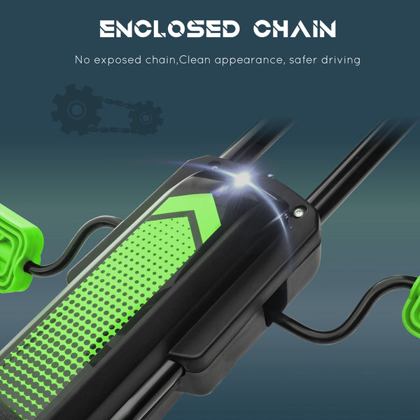 Kart à pédales avec siège réglable, roues en caoutchouc absorbant les chocs, vert