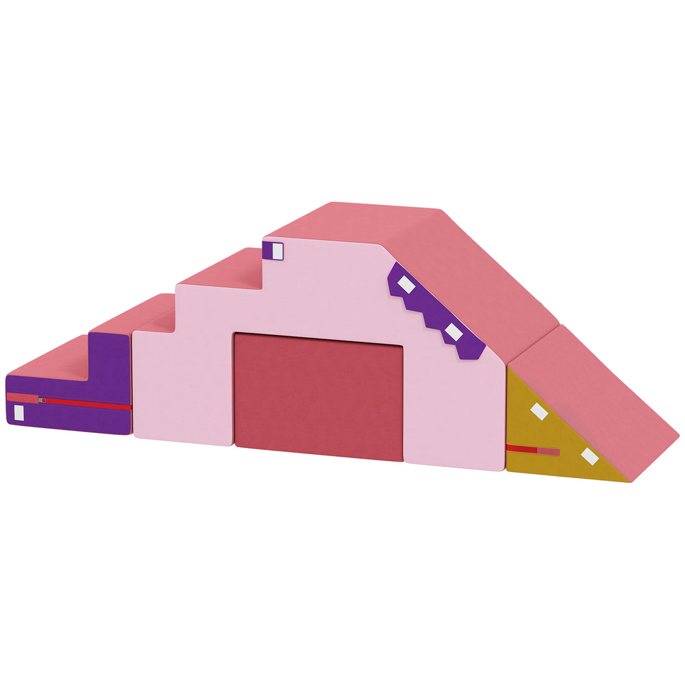 Blocs d'escalade en mousse 2 pièces avec housse amovible rose