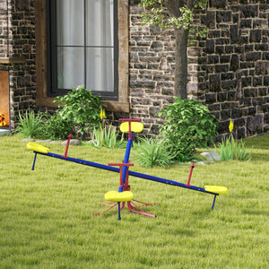Balançoire à bascule en métal pour enfants, 4 places